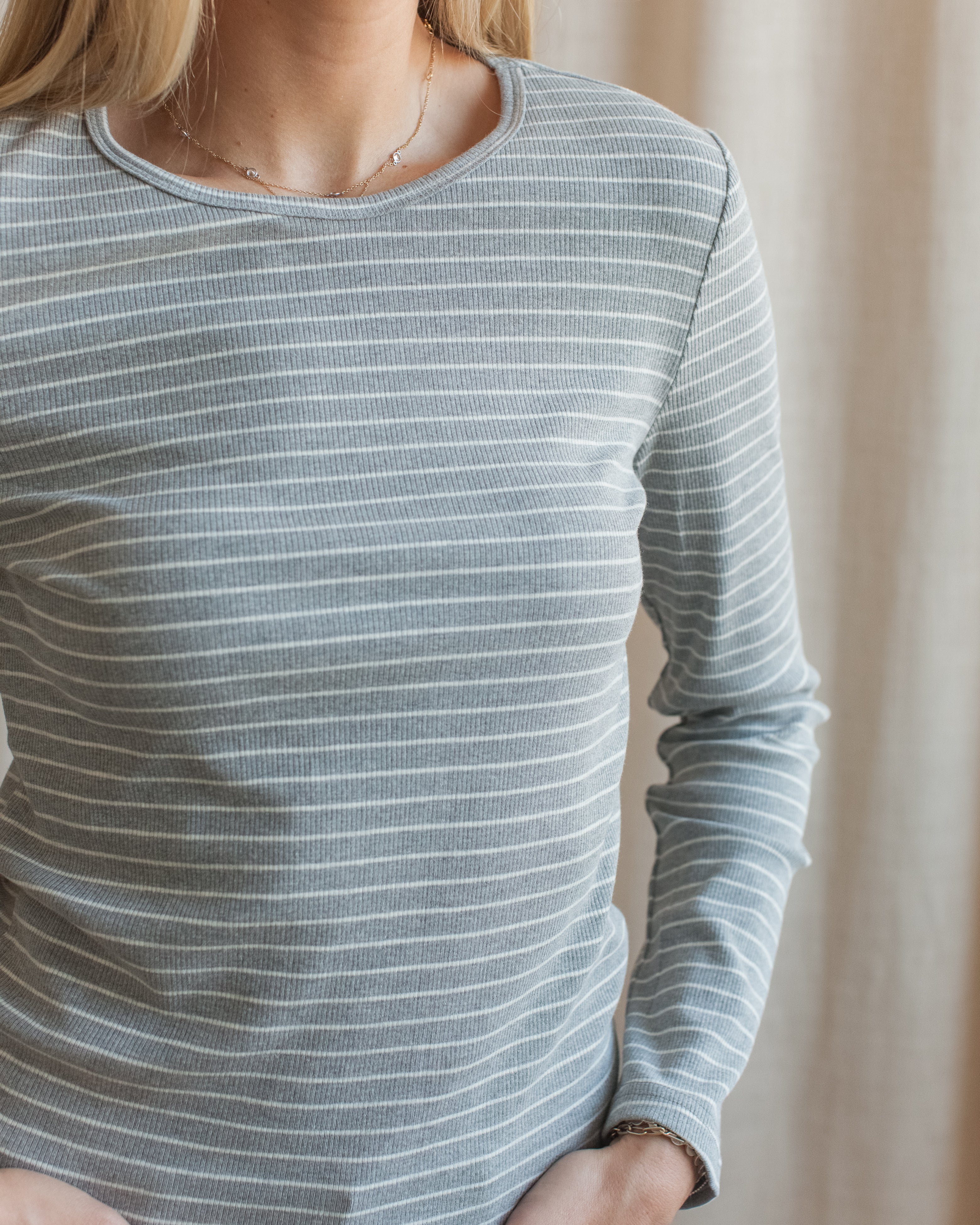 Stevie Striped Tee - Grey