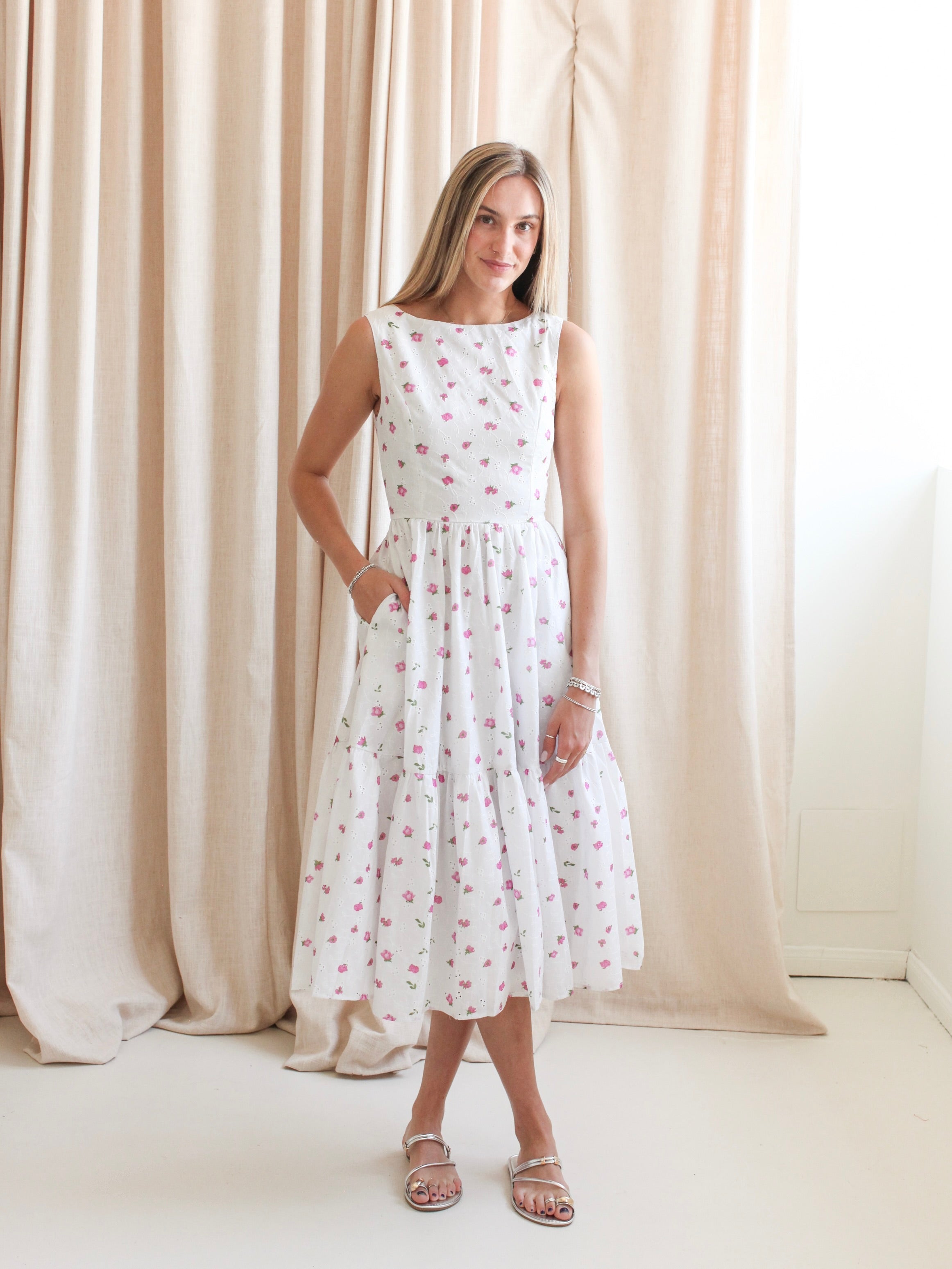 Isla Eyelet Midi Dress