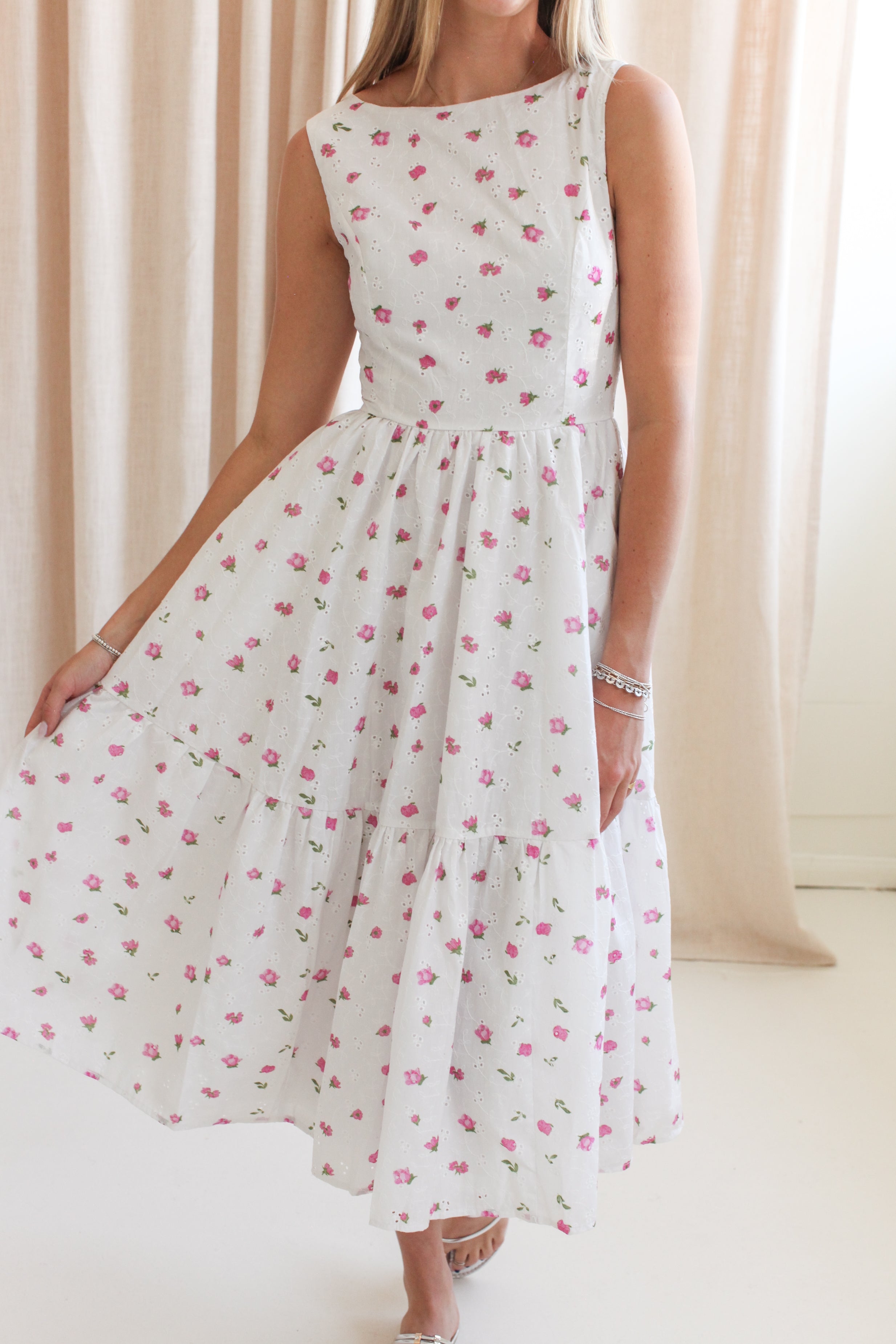 Isla Eyelet Midi Dress