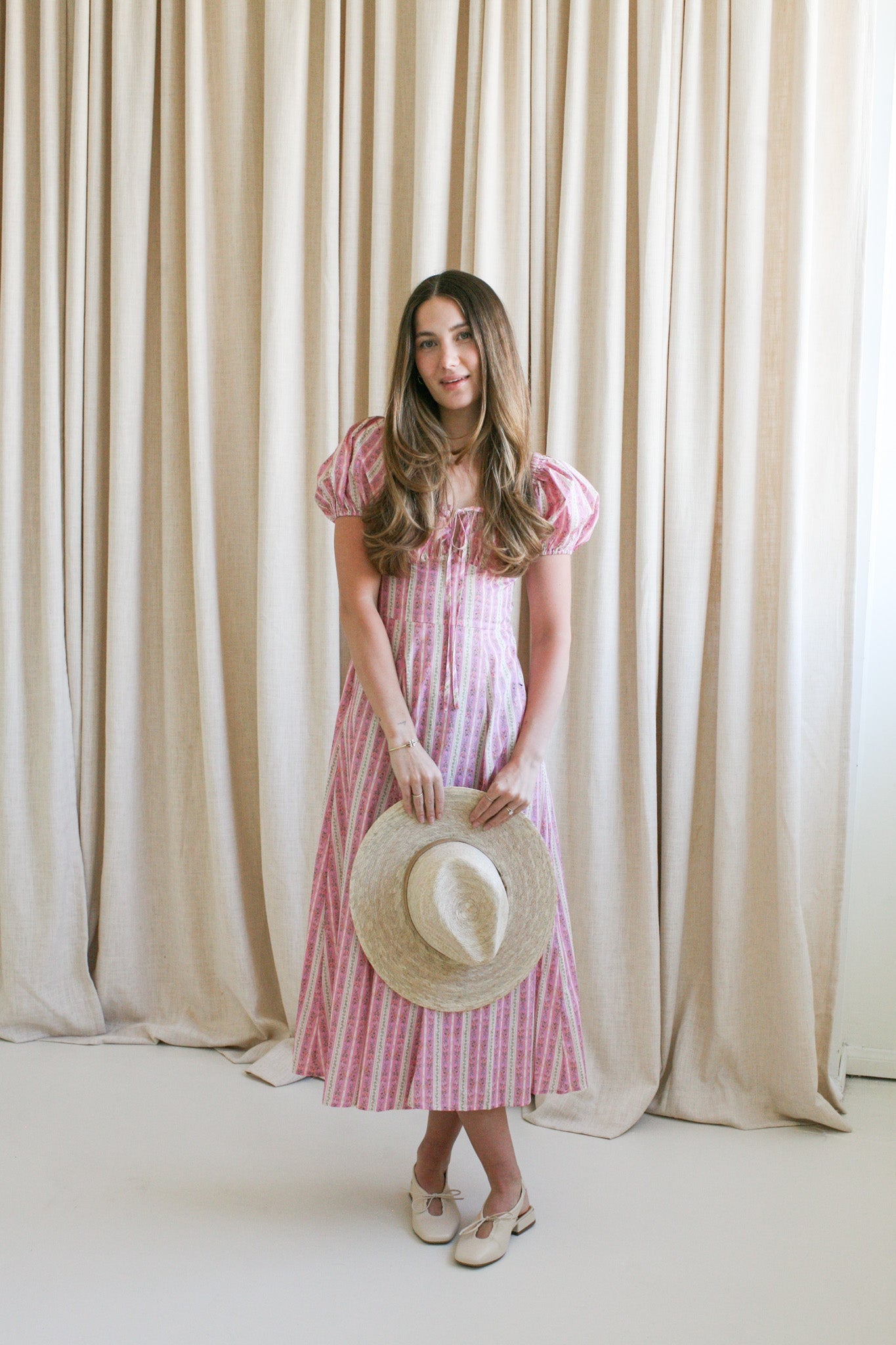 Paige Puff Sleeve Midi Dress