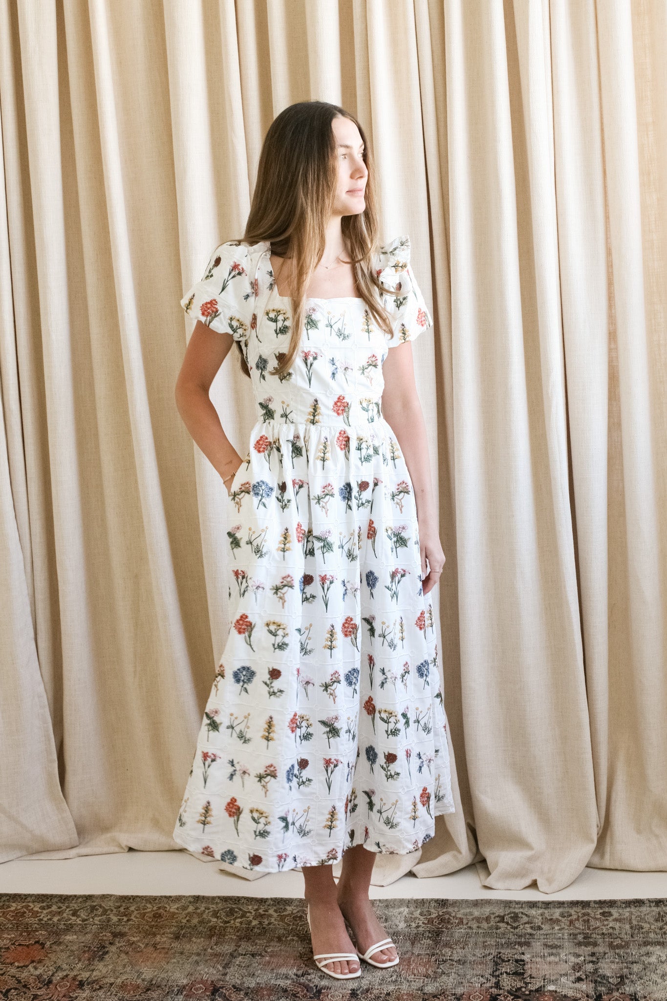 Emery Embroidered Midi Dress