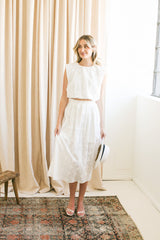 Carolina Eyelet Midi Skirt