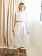 Carolina Eyelet Midi Skirt