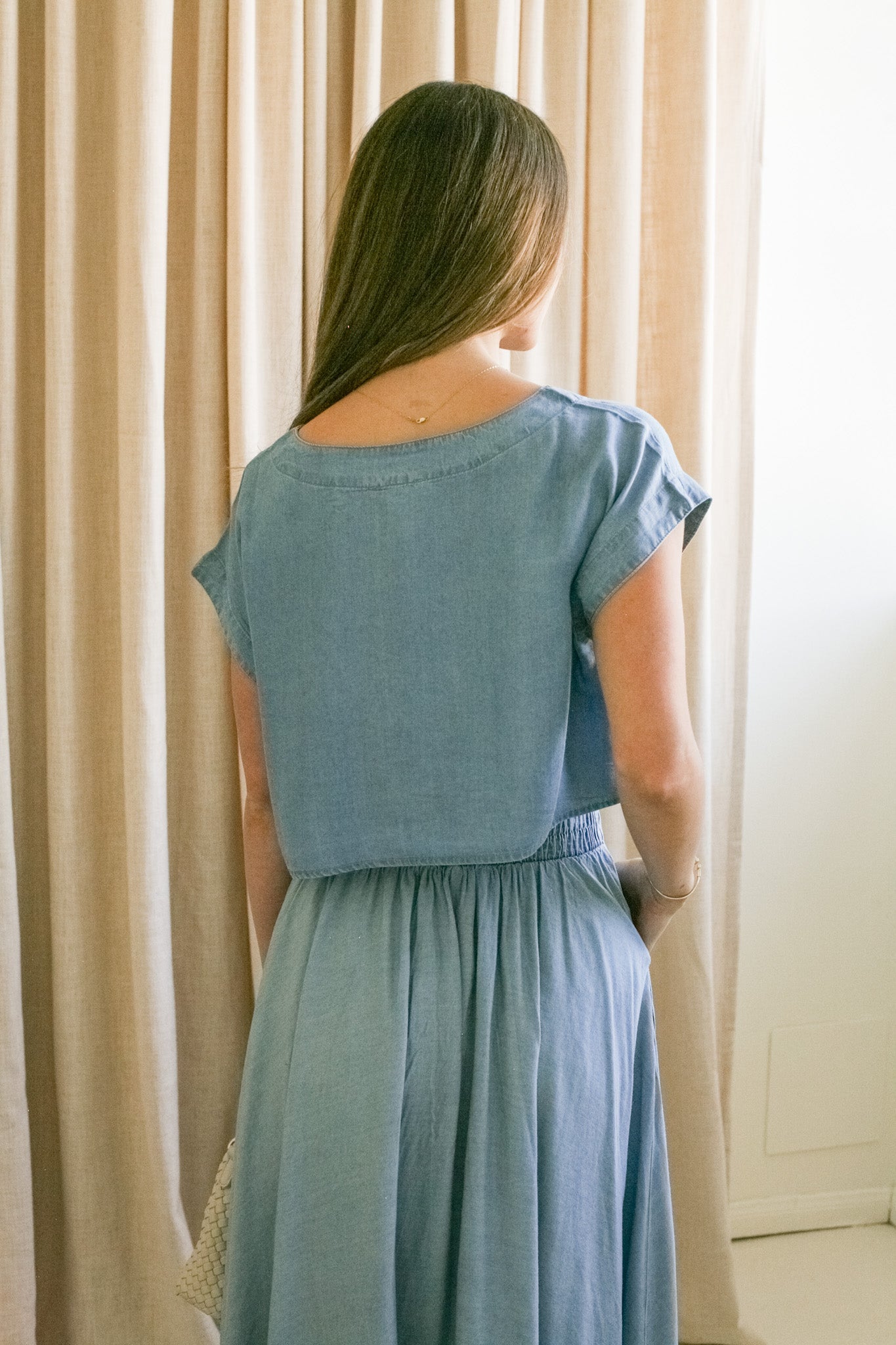 Tess Chambray Boxy Top