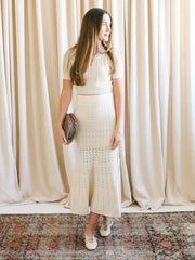 Pointelle Knit Set - Cream