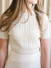 Pointelle Knit Set - Cream