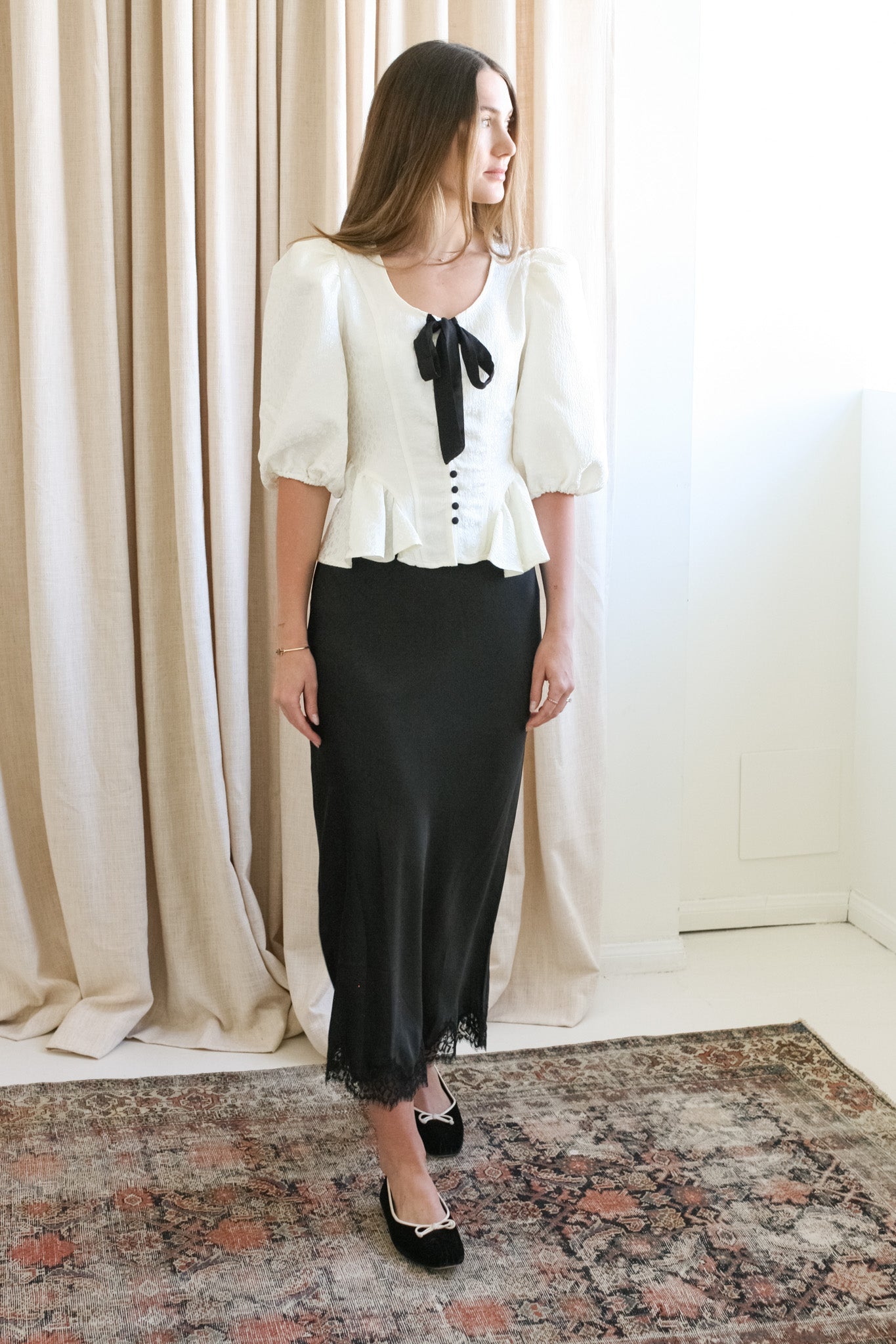 Black Lace Slip Skirt