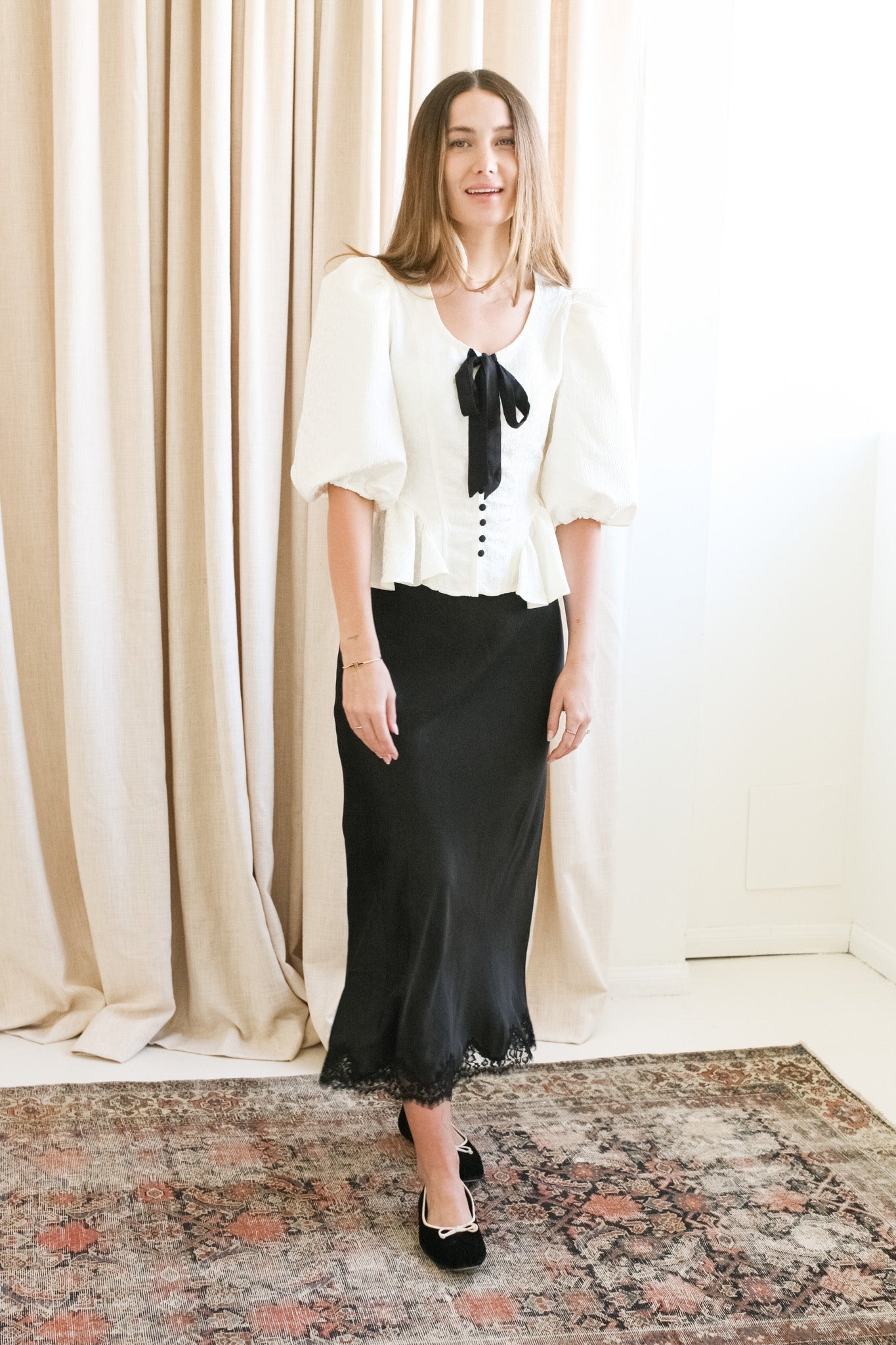 Black Lace Slip Skirt