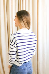 Sydney Stripe Polo - Navy