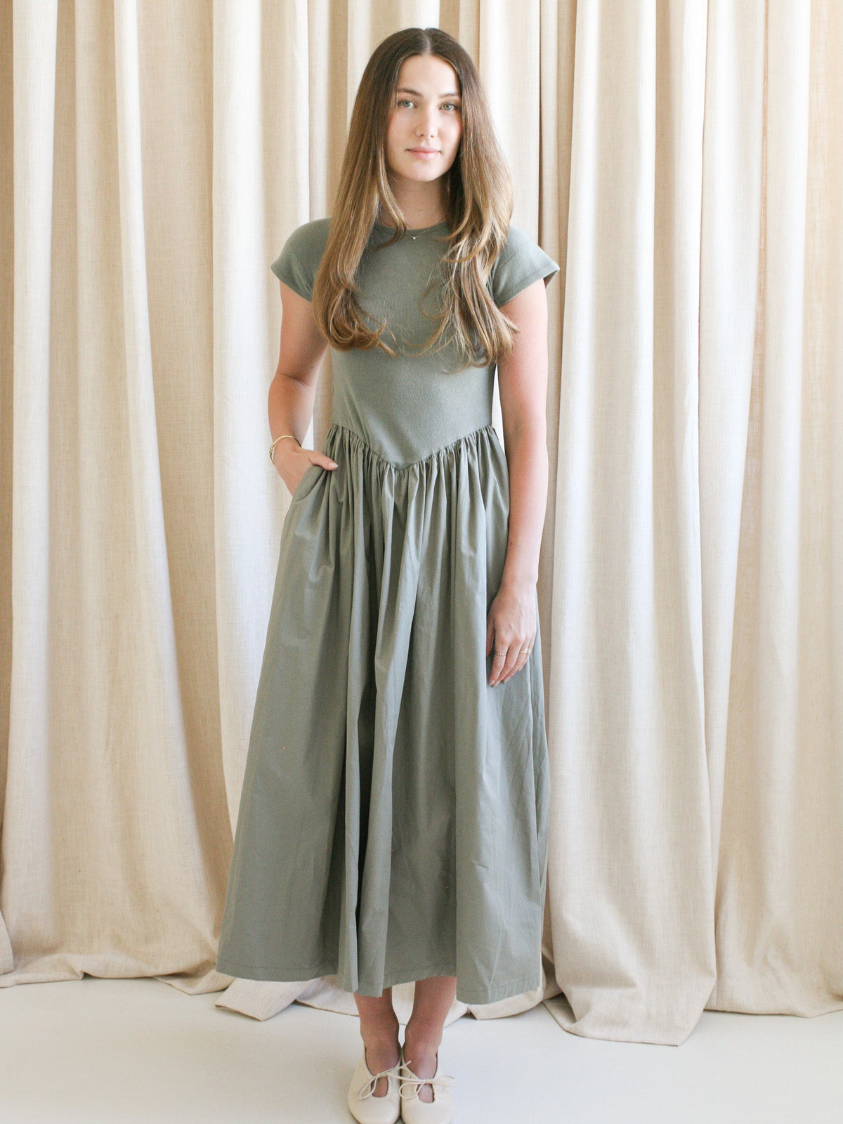 Hannah Poplin Midi Dress