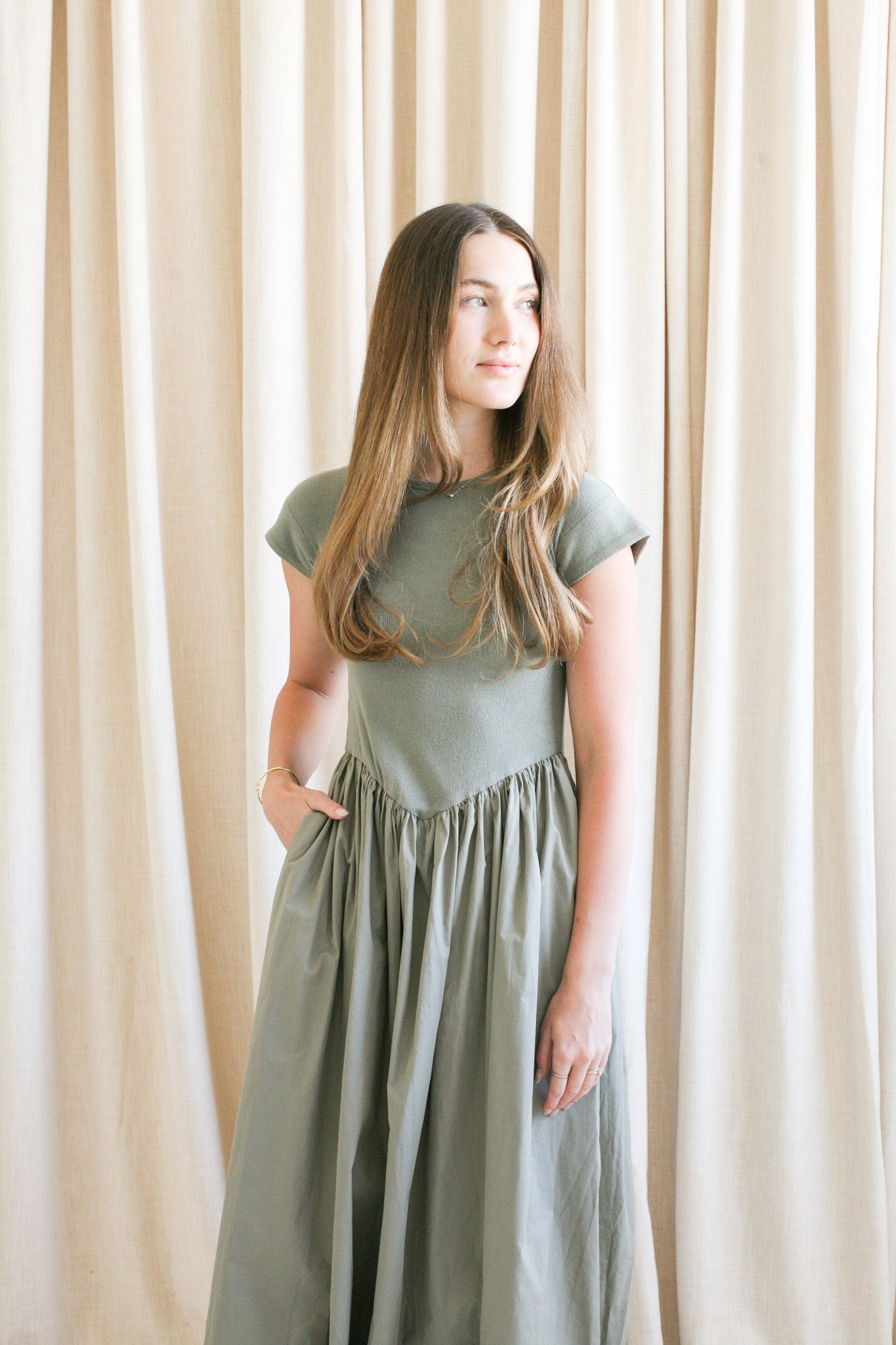 Hannah Poplin Midi Dress