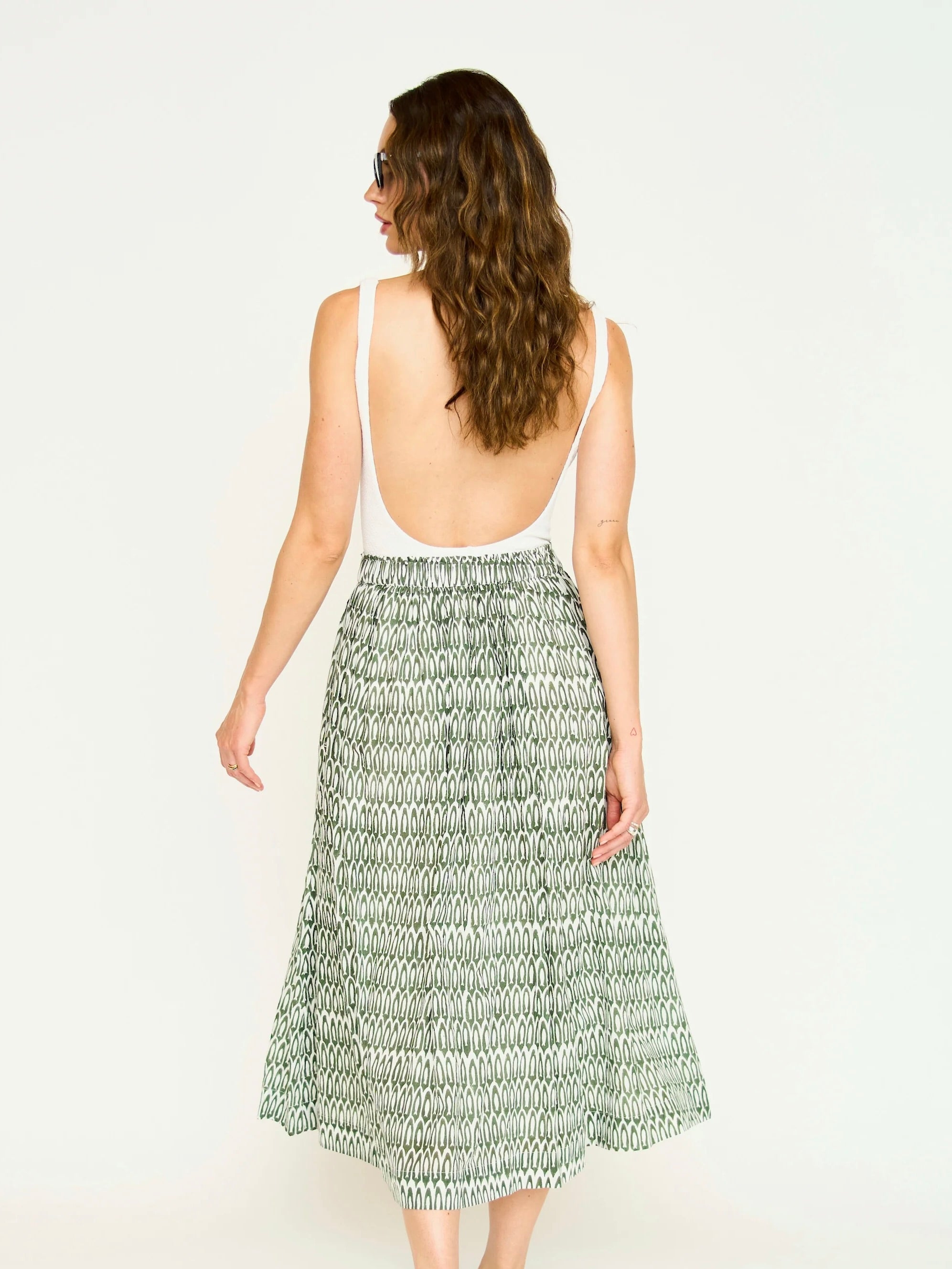 Mirth Verona Skirt in Kelp Minnow