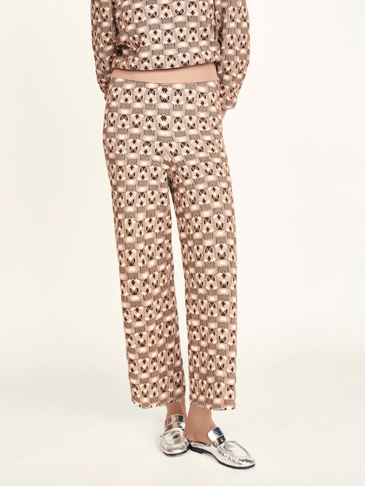 Mirth Dover Knit Pant in Milkweed Coeur Jacquard
