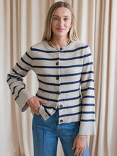 Rosalyn Stripe Cardigan- Taupe