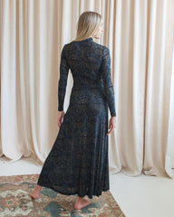 Ulla Johnson Koa Jersey Ruched Front Turtleneck Dress- Desert Jasper