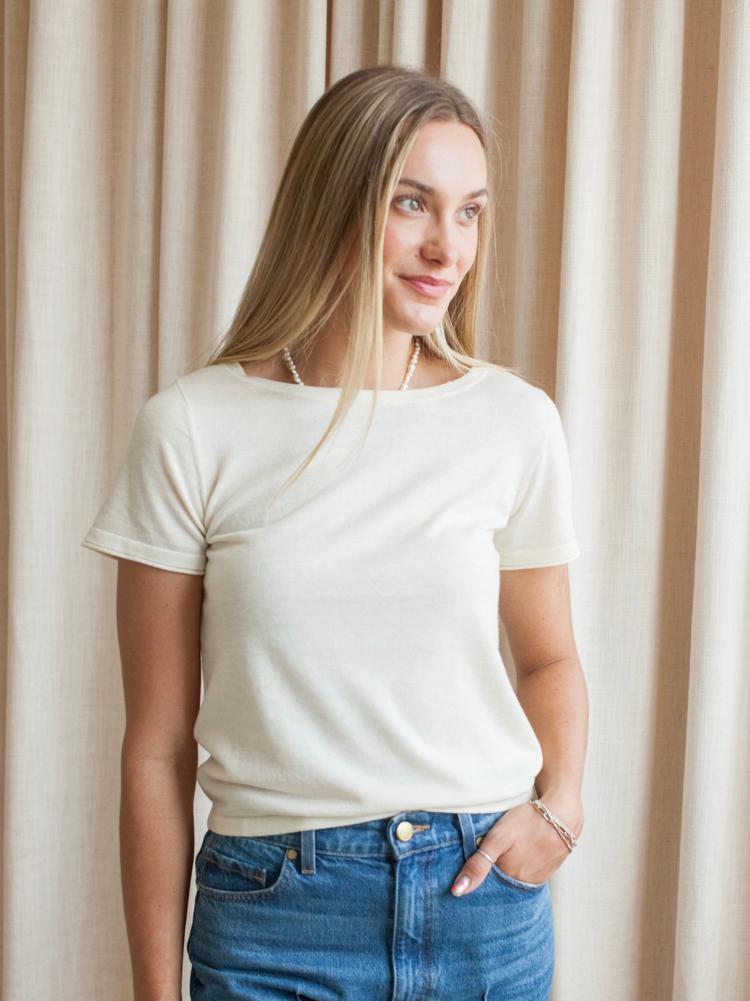 Classic Crew Tee - Cream